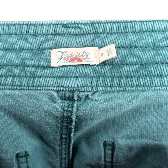FAHERTY Stretch Corduroy Wide Leg Pants Teal Blue Women's Size 27 Ribbed Boho - Picture 5 of 8